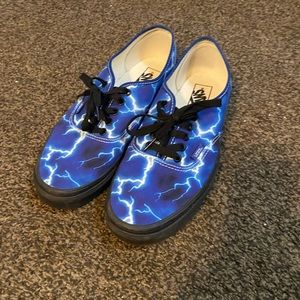 Vans size 10 mens Blue Lightning canvas shoes